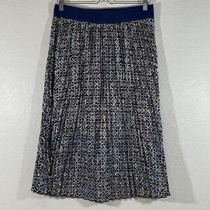LULAROE Elegant Jill Pleated Skirt Purple Metallic Silver Size Large Shiny